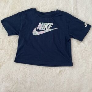 Nike Kids Dark Blue Tee with Logo 5/6‎ M